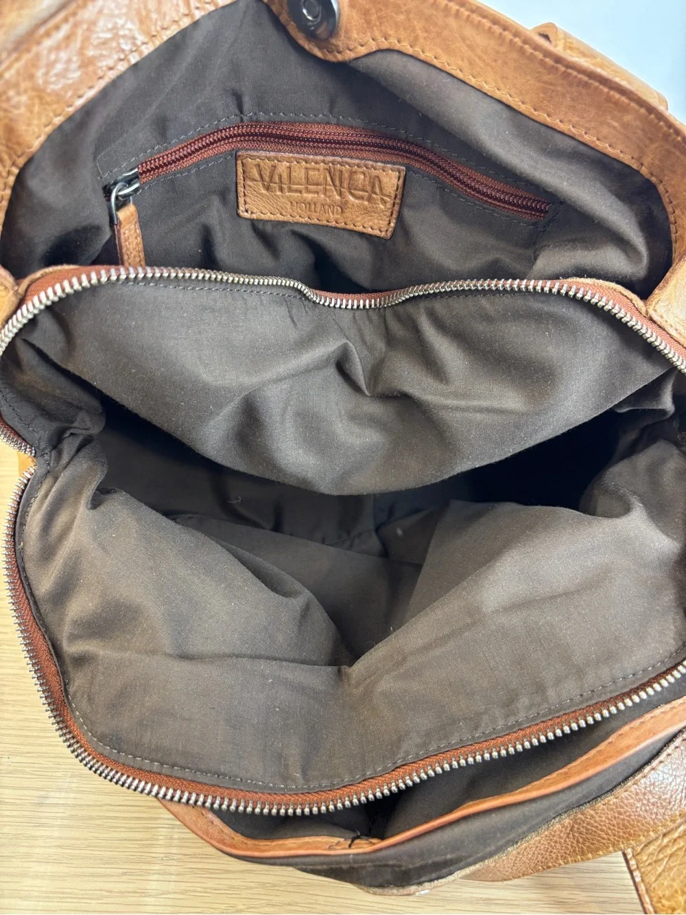 Vilenca Holland Genuine Soft Leather Honey Brown Shoulder Tote Bag
